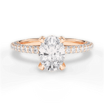 Madeline Oval Cut Lab Grown Diamond 18Kt Rose Gold Engagement Ring