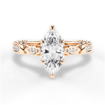 Gabriela Marquise Cut Lab Grown Diamond 18Kt Rose Gold Engagement Ring