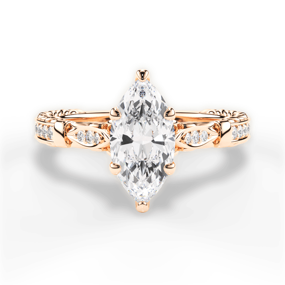Gabriela Marquise Cut Lab Grown Diamond 18Kt Rose Gold Engagement Ring