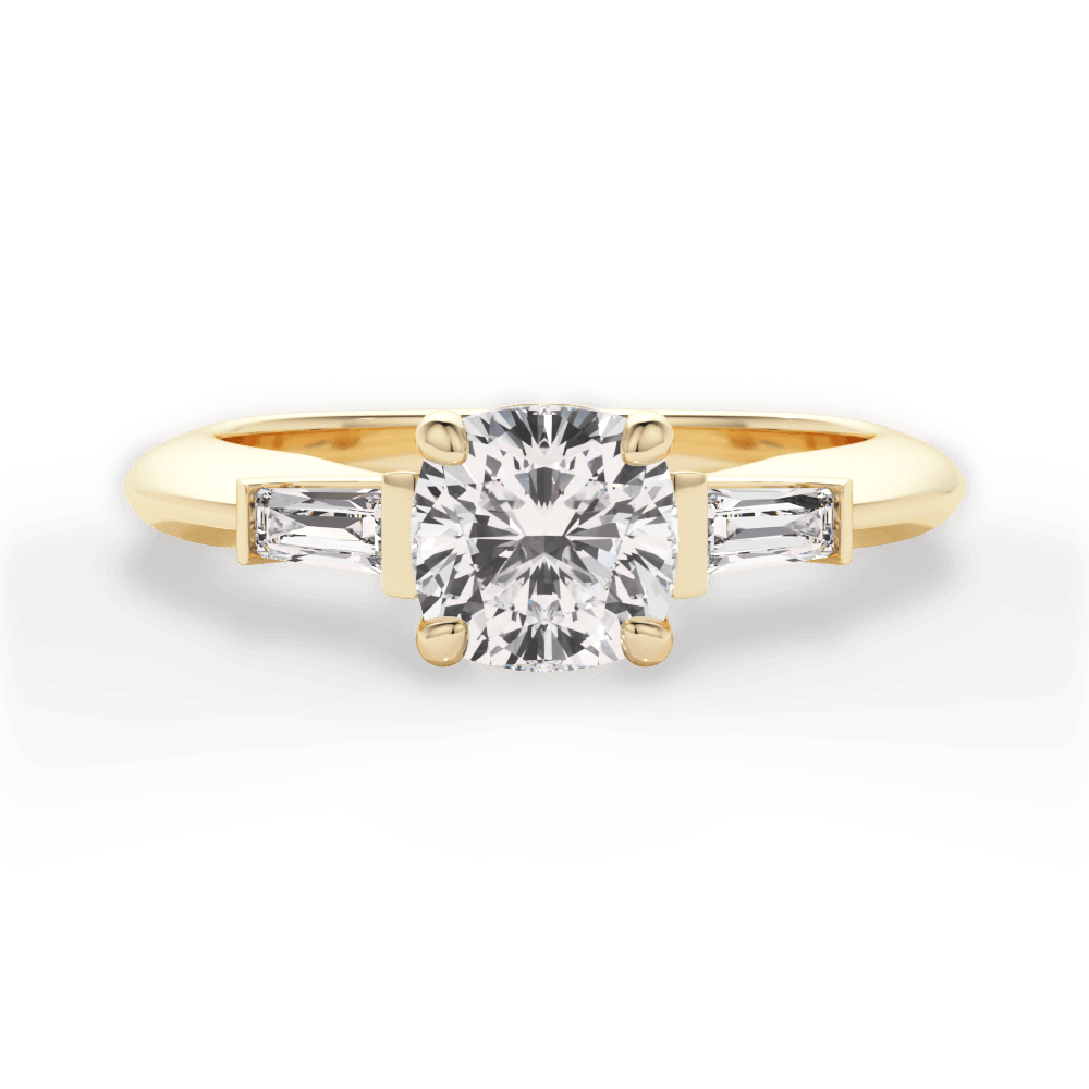Emily Cushion Cut Lab Grown Diamond 18Kt Yellow Gold Engagement Ring