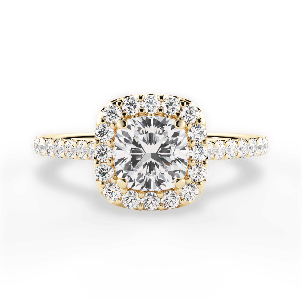 Ingrid Cushion Cut Lab Grown Diamond 18Kt Yellow Gold Engagement Ring