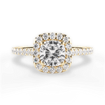 Ingrid Cushion Cut Lab Grown Diamond 18Kt Yellow Gold Engagement Ring