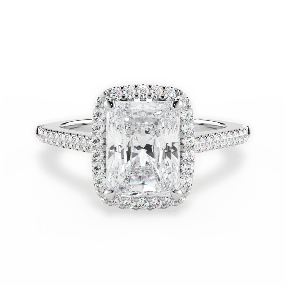 Jeanne Radiant Cut Lab Grown Diamond 14Kt White Gold Engagement Ring
