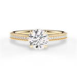 Janet Round Cut Lab Grown Diamond 18Kt Yellow Gold Engagement Ring