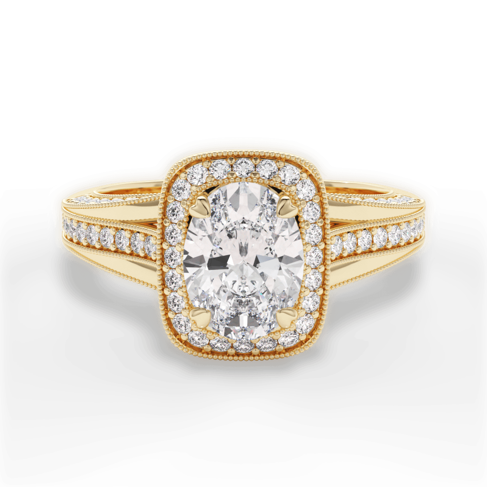 Lillian Oval Cut Lab Grown Diamond 18Kt Yellow Gold Engagement Ring