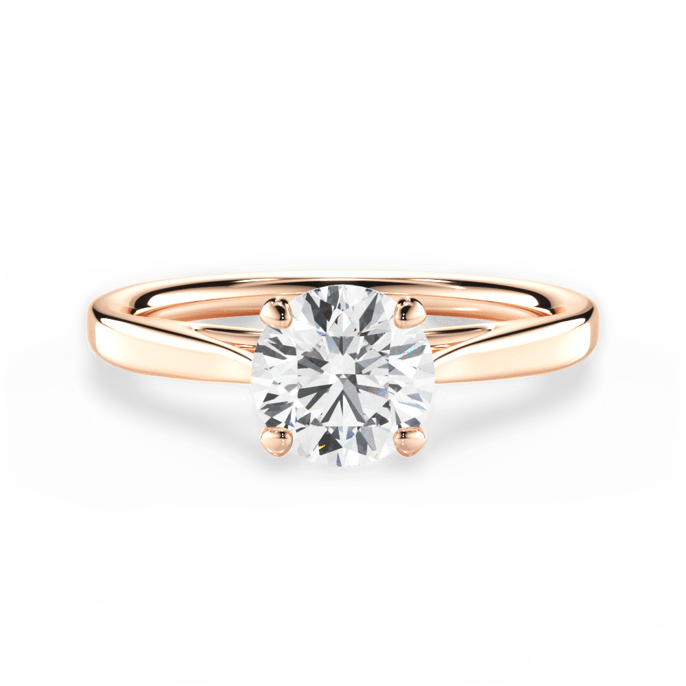 Angie Round Cut Lab Grown Diamond 18Kt Rose Gold Engagement Ring