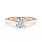 Angie Round Cut Lab Grown Diamond 18Kt Rose Gold Engagement Ring