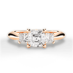 Dorothy Asscher Cut Lab Grown Diamond 18Kt Rose Gold Engagement Ring