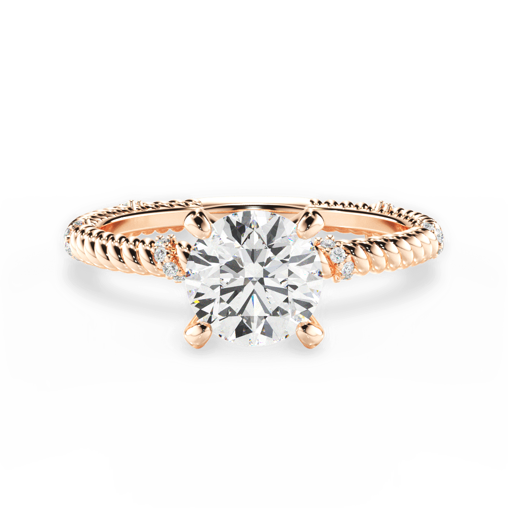 Chloe Round Cut Lab Grown Diamond 18Kt Rose Gold Engagement Ring