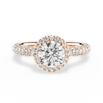 Lucy Round Cut Lab Grown Diamond 18Kt Rose Gold Engagement Ring