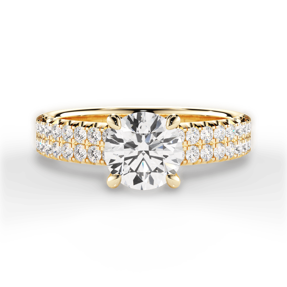 Kayla Round Cut Lab Grown Diamond 18Kt Yellow Gold Engagement Ring
