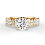 Kayla Round Cut Lab Grown Diamond 18Kt Yellow Gold Engagement Ring