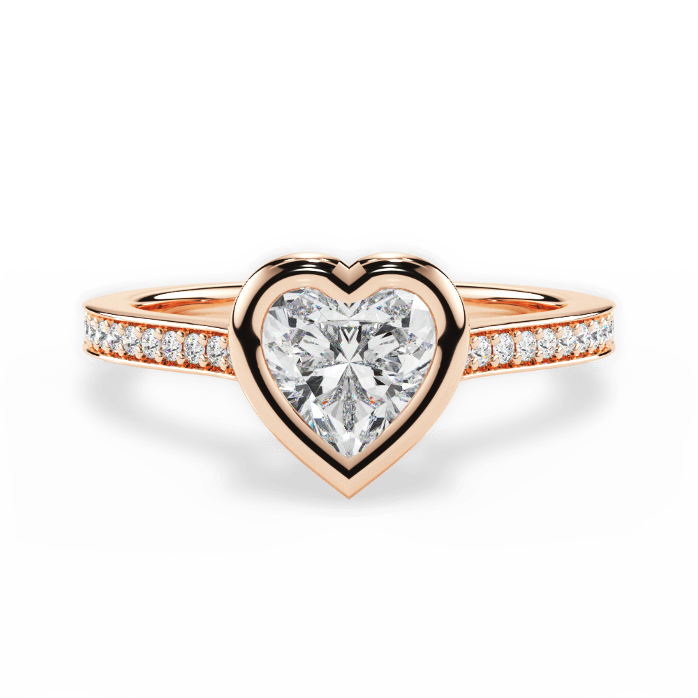 Deanna Heart Cut Lab Grown Diamond 18Kt Rose Gold Engagement Ring