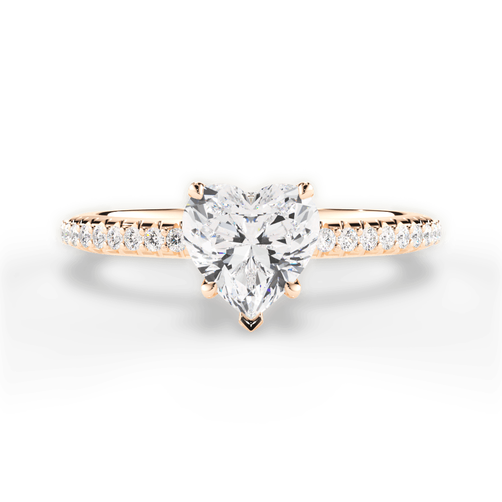Giselle Heart Cut Lab Grown Diamond 18Kt Rose Gold Engagement Ring