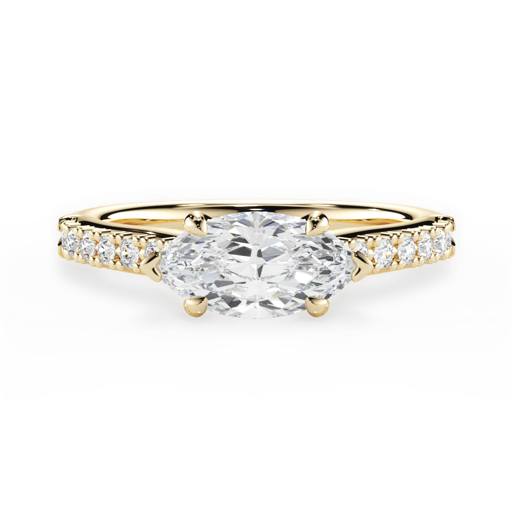 Diane Marquise Cut Lab Grown Diamond 18Kt Yellow Gold Engagement Ring