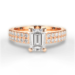 Kayla Emerald Cut Lab Grown Diamond 18Kt Rose Gold Engagement Ring