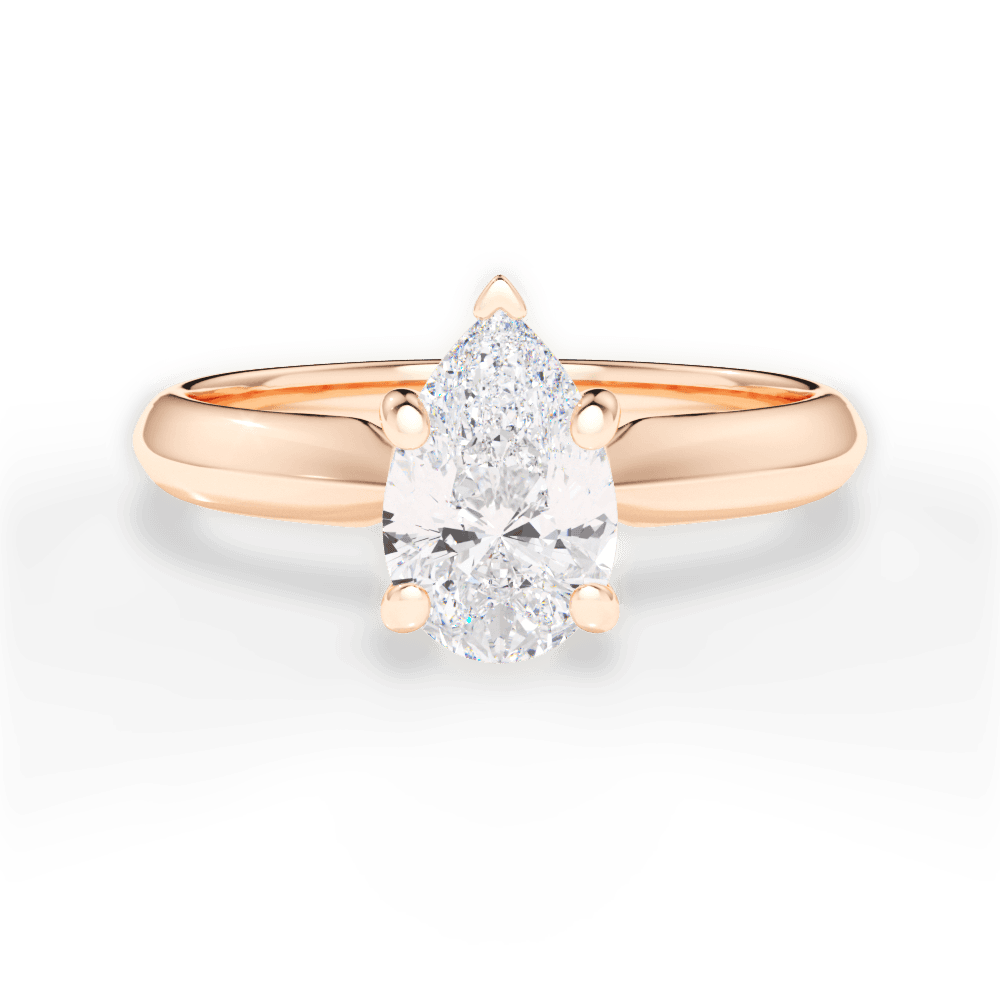 Beth Pear Cut Lab Grown Diamond 18Kt Rose Gold Engagement Ring