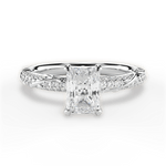 Gloria Radiant Cut Lab Grown Diamond 18Kt White Gold Engagement Ring