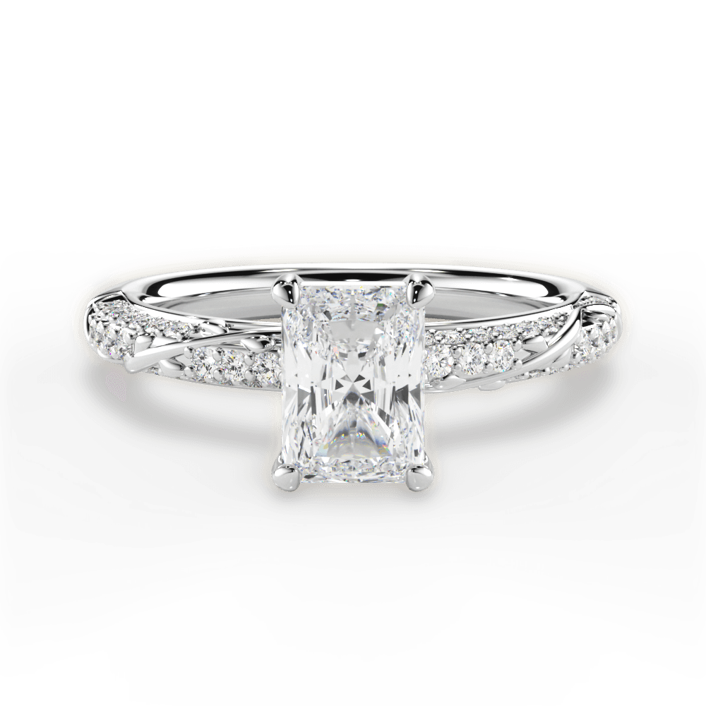 Gloria Radiant Cut Lab Grown Diamond Platinum Engagement Ring