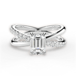 Jennifer Emerald Cut Lab Grown Diamond 14Kt White Gold Engagement Ring