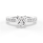 Katelyn Heart Cut Lab Grown Diamond Platinum Engagement Ring
