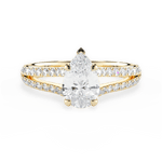 Kendra Pear Cut Lab Grown Diamond 18Kt Yellow Gold Engagement Ring