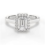 Fiona Emerald Cut Lab Grown Diamond Platinum Engagement Ring
