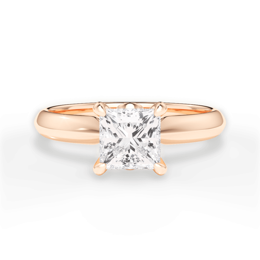 Diana Princess Cut Lab Grown Diamond 18Kt Rose Gold Engagement Ring