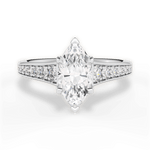 Leslie Marquise Cut Lab Grown Diamond 18Kt White Gold Engagement Ring