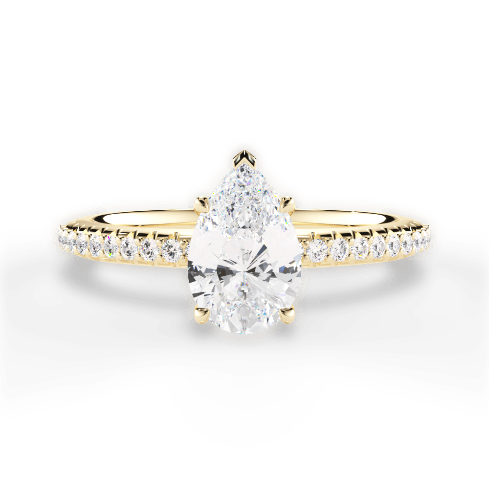 Giselle Pear Cut Lab Grown Diamond 18Kt Yellow Gold Engagement Ring