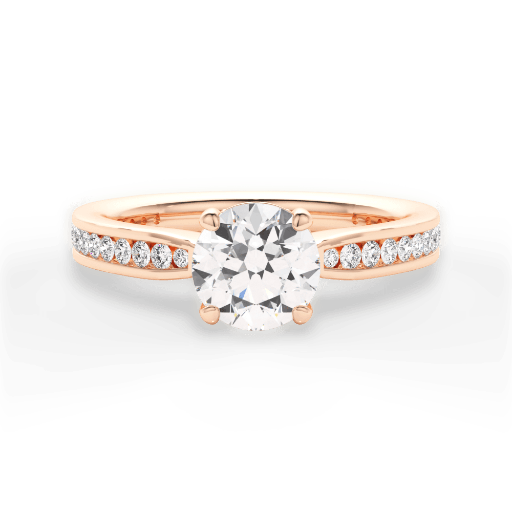 Katelyn Round Cut Lab Grown Diamond 18Kt Rose Gold Engagement Ring