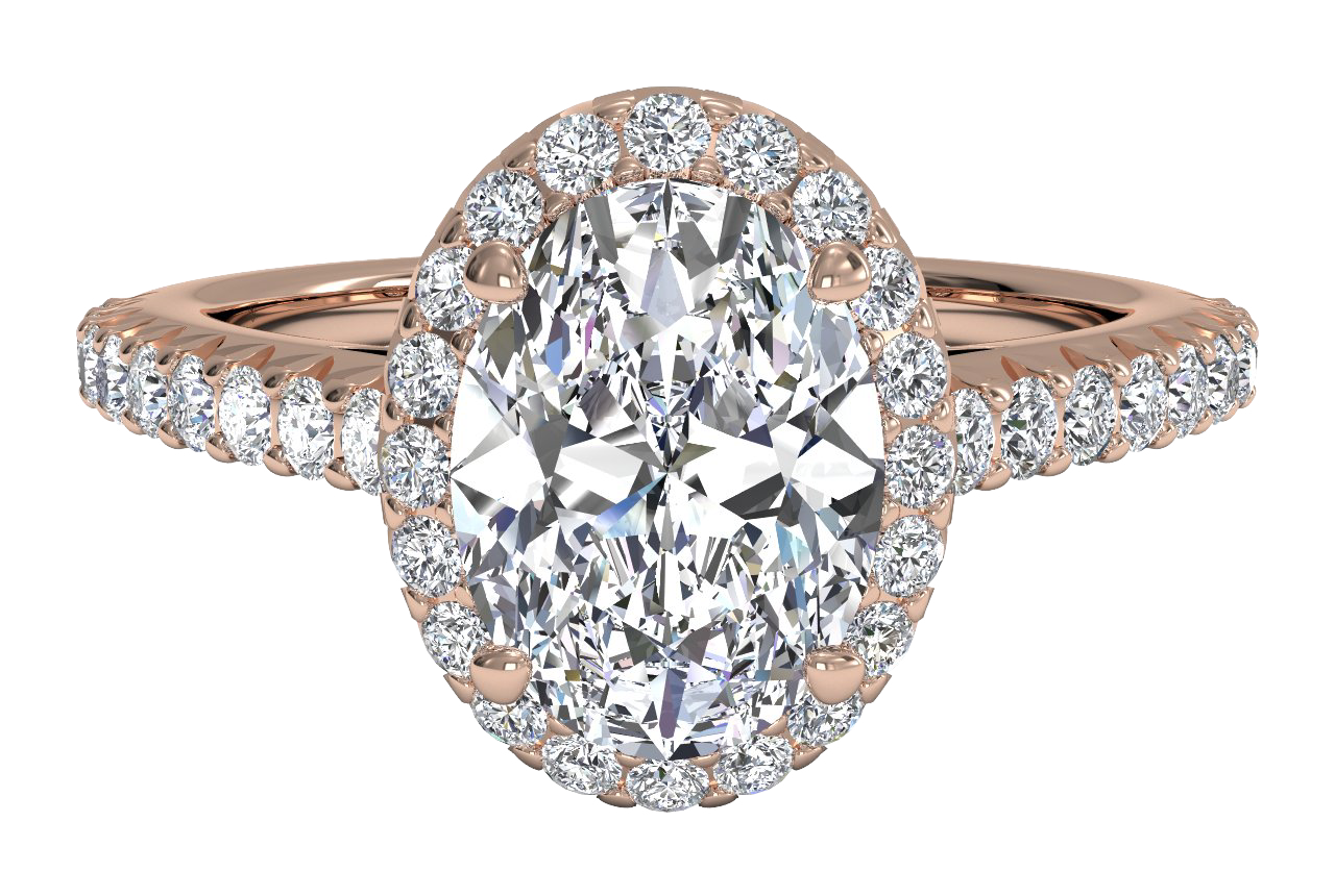 Kathleen Oval Cut Lab Grown Diamond 18Kt Rose Gold Engagement Ring