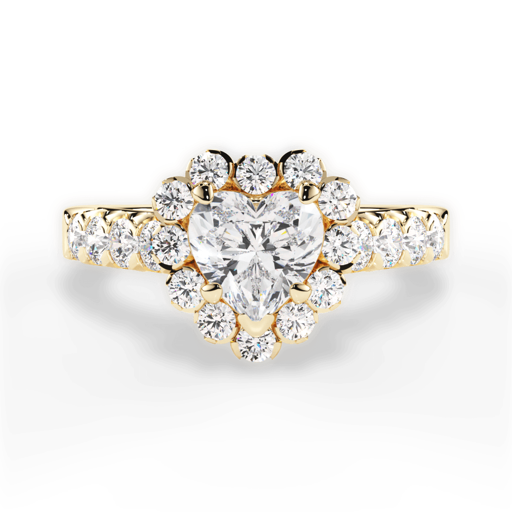 Lacey Heart Cut Lab Grown Diamond 18Kt Yellow Gold Engagement Ring