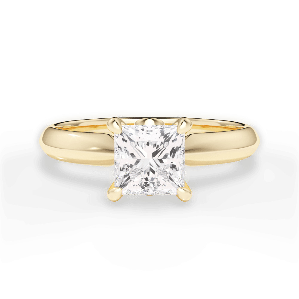 Diana Princess Cut Lab Grown Diamond 18Kt Yellow Gold Engagement Ring