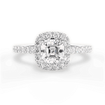 Ingrid Asscher Cut Lab Grown Diamond Platinum Engagement Ring