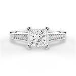 Delia Princess Cut Lab Grown Diamond 14Kt White Gold Engagement Ring