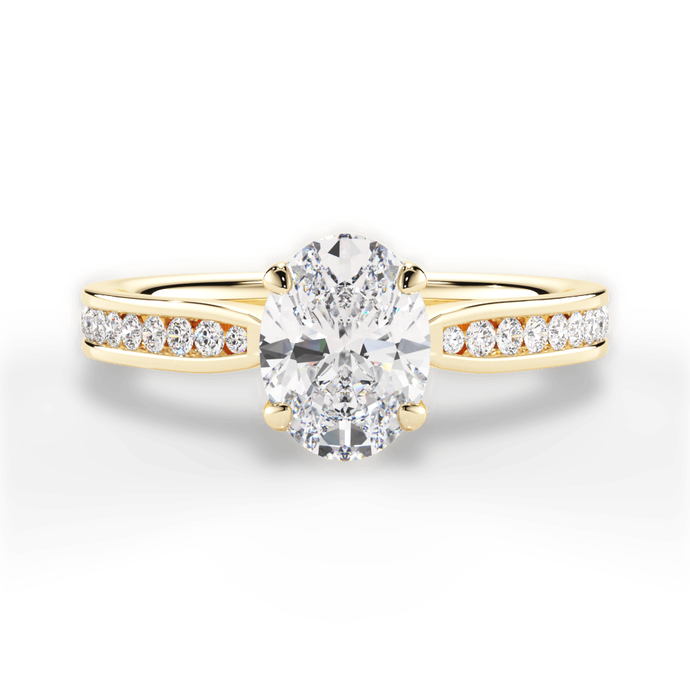 Katelyn Oval Cut Lab Grown Diamond 18Kt Yellow Gold Engagement Ring