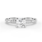 Gloria Asscher Cut Lab Grown Diamond 18Kt White Gold Engagement Ring