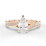 Elise Pear Cut Lab Grown Diamond 18Kt Rose Gold Engagement Ring