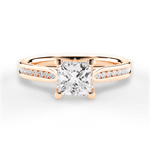 Elena Princess Cut Lab Grown Diamond 18Kt Rose Gold Engagement Ring