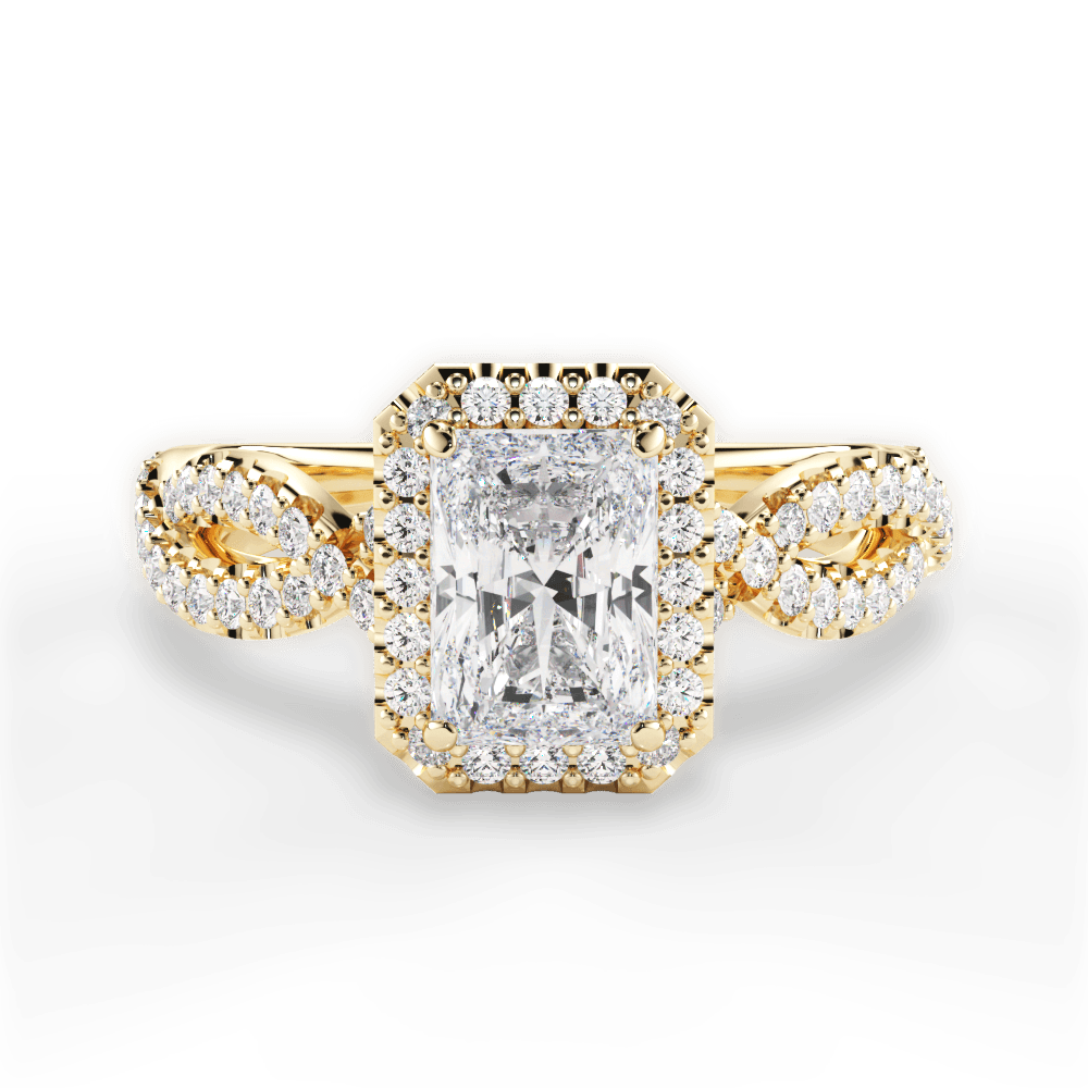 Latoya Radiant Cut Lab Grown Diamond 18Kt Yellow Gold Engagement Ring