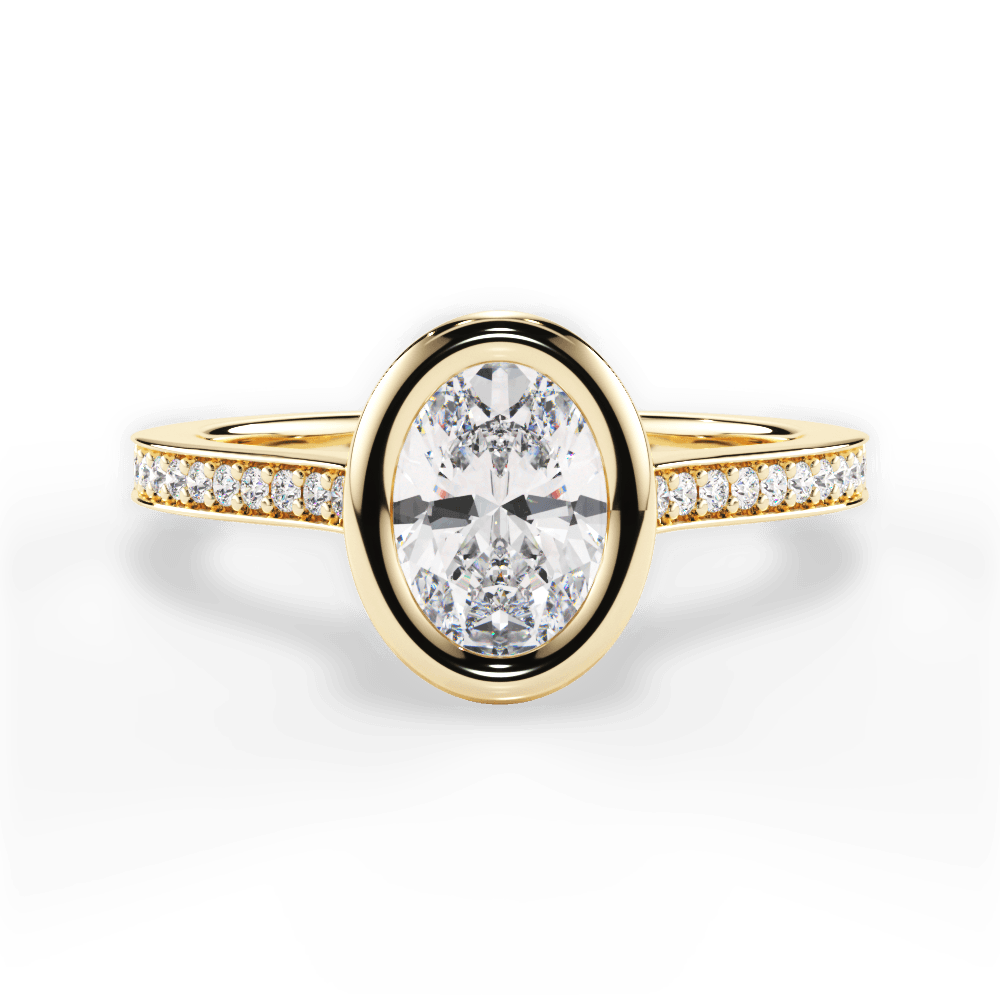 Deanna Oval Cut Lab Grown Diamond 18Kt Yellow Gold Engagement Ring