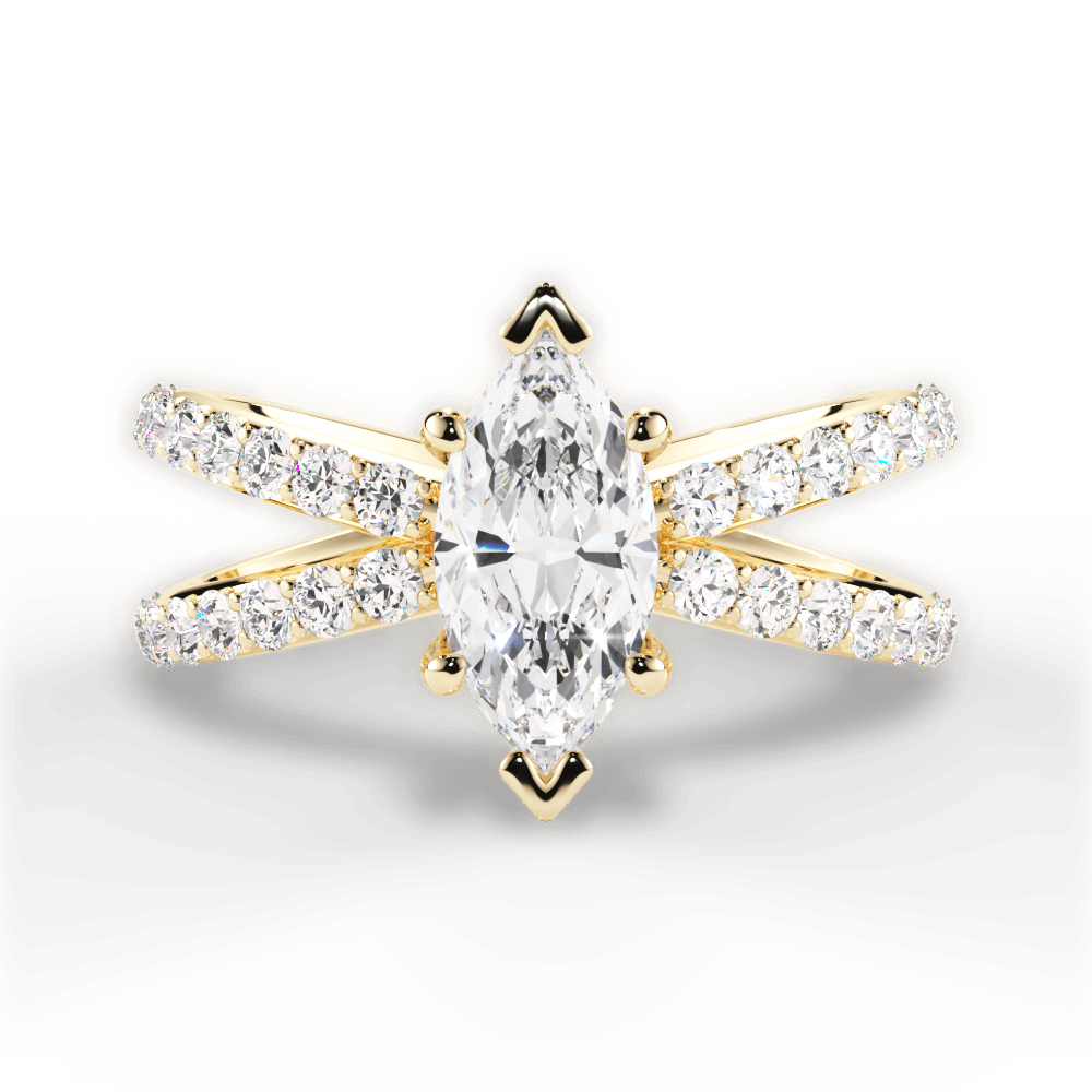 Lauren Marquise Cut Lab Grown Diamond 18Kt Yellow Gold Engagement Ring