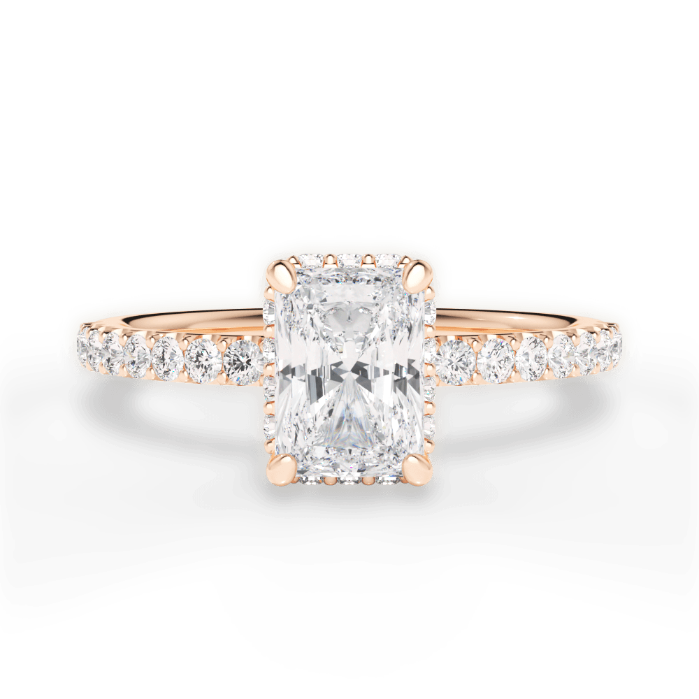 Isabella Radiant Cut Lab Grown Diamond 18Kt Rose Gold Engagement Ring