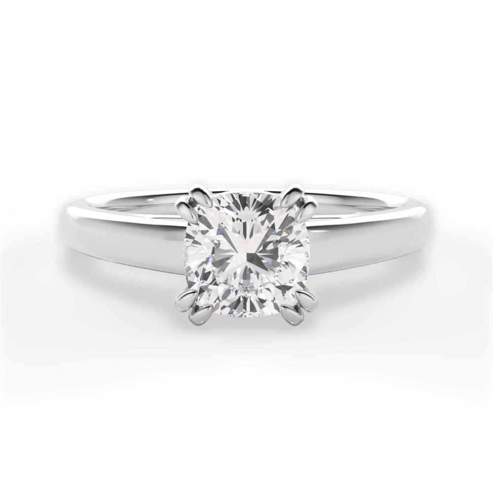 Anna Cushion Cut Lab Grown Diamond 14Kt White Gold Engagement Ring