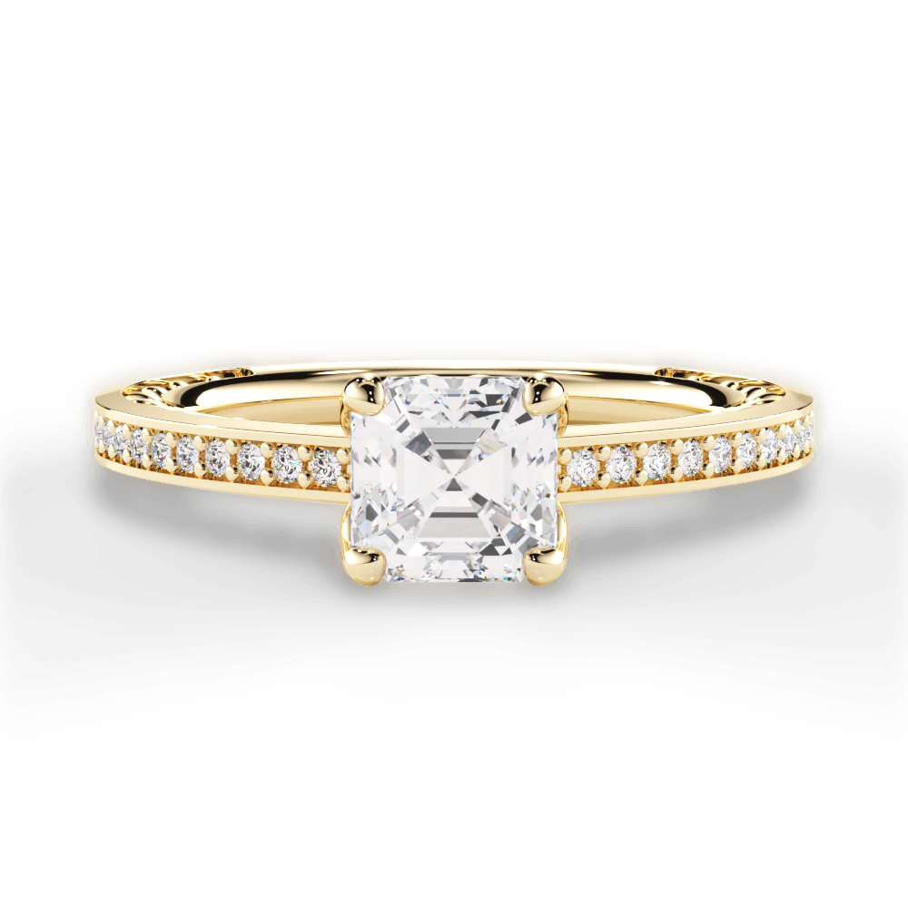 Donna Asscher Cut Lab Grown Diamond 18Kt Yellow Gold Engagement Ring