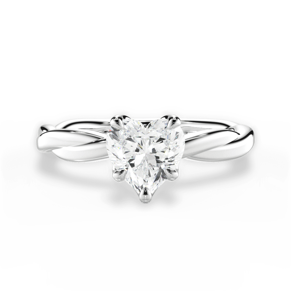 Bianca Heart Cut Lab Grown Diamond Platinum Engagement Ring