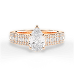 Lynn Pear Cut Lab Grown Diamond 18Kt Rose Gold Engagement Ring