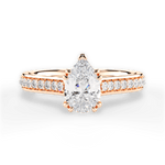 Deborah Pear Cut Lab Grown Diamond 18Kt Rose Gold Engagement Ring