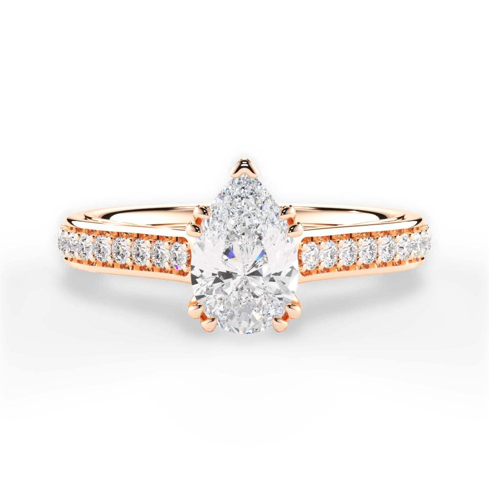 Deborah Pear Cut Lab Grown Diamond 18Kt Rose Gold Engagement Ring